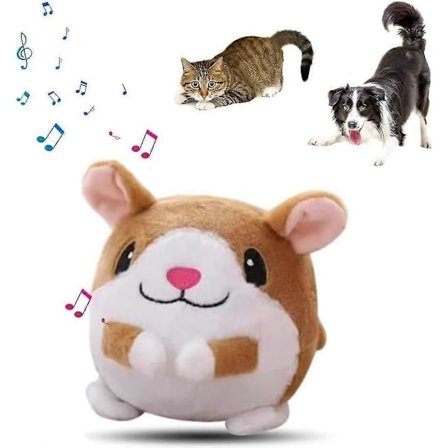 Aktivt Rörlig Husdjurs Plyschleksak med Talande & Studsande, Interaktiva Pipiga Hundleksaker för Hundträning & Ångestlindring