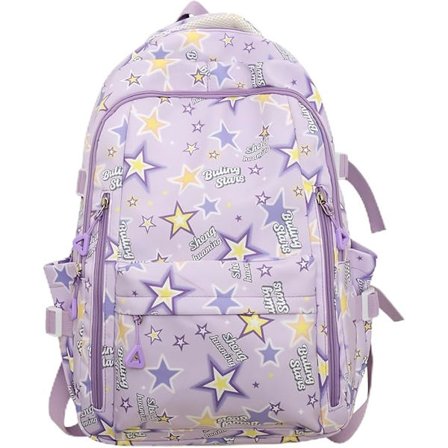Ryggsäck för flickor till skolan Färgglad stjärnryggsäck Tonårspojkar Ryggsäck