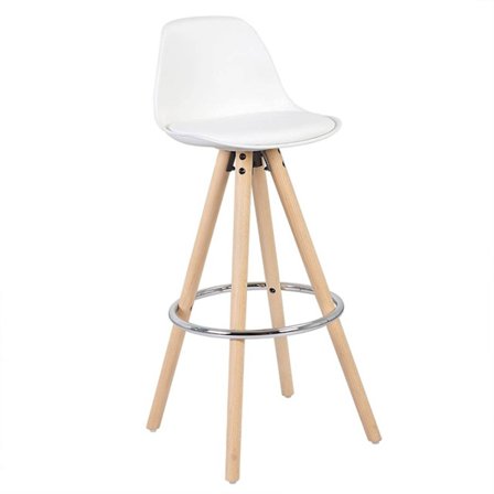 Rootz Designer Bar Chair - Modern barstol - Snygg diskstol - Bekväm, hållbar, lätt att underhålla - Trä, konstläder, metall - 96,5 cm x 38,5 cm x 33 c