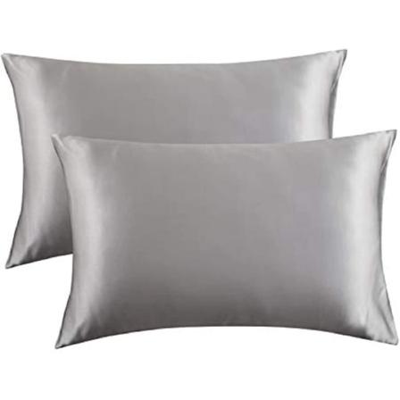 Satin Putesett For Hår Og Hud, 2-pakning, Putesett - Satin Putesett Med Konvolutt, Mørk Grå 20 x 26 Silver Grey