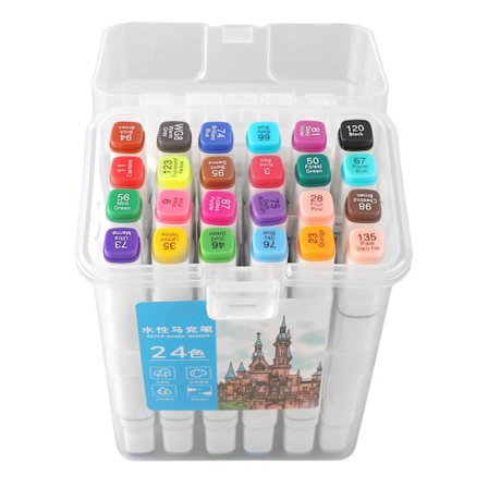 24 farger dobbel pensel tusjpenner skriver jevnt tørker raskt forhindrer falming maling penner maling tusjer for stoff keramikk