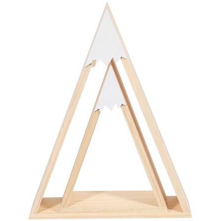 2 stk/sett Babyrom Vegg Tretre Snøfjell Hylle Barnerom Dekorasjon Kreativt Leke Bøker Tretre Oppbevaringshylle Hvit