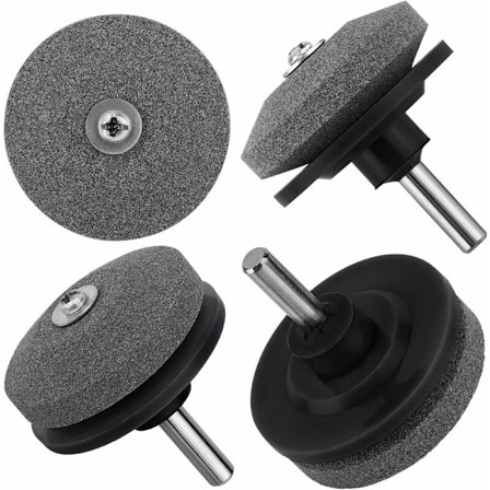 Plensliper til gressklipper, 2 stk. Universal slipestein for roterende kniver til gressklipper, hageslipestein for elektrisk drill, reparasjonssett 