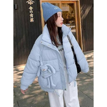 Efterår Vinter Casual Løse Parkaer Jakke Kvinder Sød Søde Kanin Varm Tykke Frakker Koreansk Kvinde Elegant Bomuldsforet Overtøj geschenke fur frauen