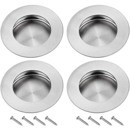 Rundt usynlig spor innfelt skyvedørhåndtak i 304 rustfritt stål for skyvedører, skap og skuffer