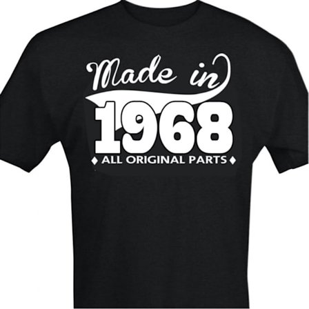 Svart T-shirt med design - Made in 1968 - All original parts