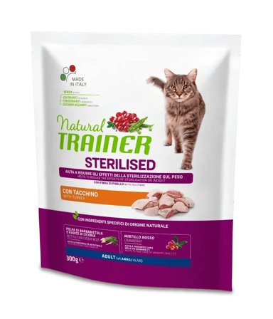 Natural Trainer Sterilised Crocchette Con Tacchino Per Gatti