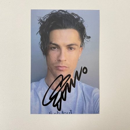 Cristiano Ronaldo Signeret Foto Autograf Tryk Boligindretning A