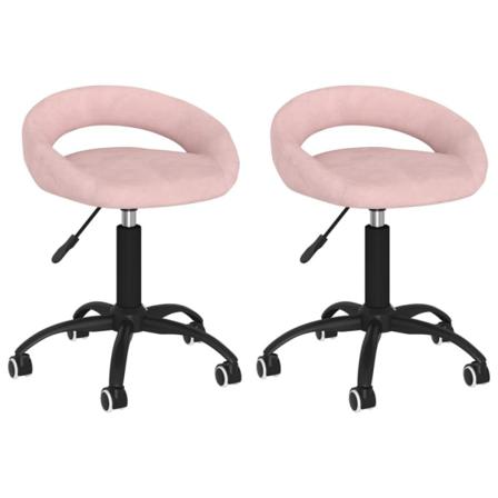 Vidaxl Snurrbara Matstolar 2 St Rosa Sammet Rosa