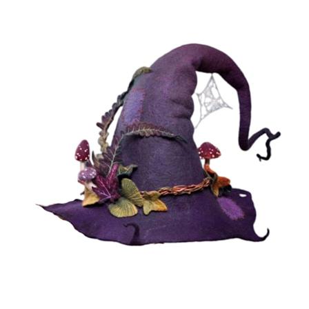 Halloween-hekshatt i filt, trollmannshatt for voksne, kostymefesttilbehør, Halloween-maskerader, cosplay