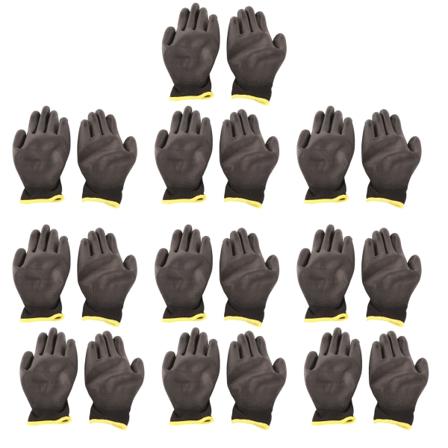 10 par sikkerhetsarbeidshansker PU-belagt statisk sikker nylon Generelt svart med rød kant 8(M)