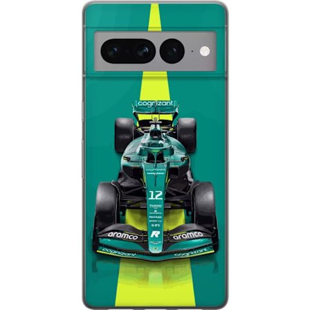 Yhteensopiva Puhelinkuori Google Google Pixel 7 Pro Aston Martinin Formula 1 -auto vihreässä kilpailumuotoilussa, jossa on moderni studiosentuntma