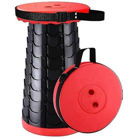 Sammenklappelig skammel med udtræk - Bærbar camping skammel i plastik (150 kg belastningskapacitet)