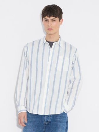 Holzweiler Regular-Fit Striped Shirt - Blue Stripe - Men's - L