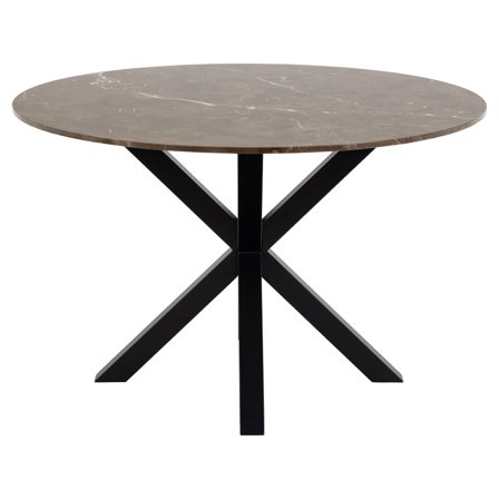 Heaven Spisebord, Brun Marmor, Rundt Ø120cm - Elegant Marmorbord, 120x120x75cm - Perfekt til spisestuen