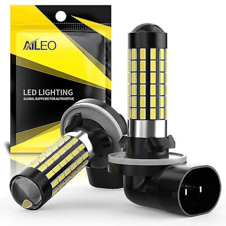 Aileo H27w/2 881894 881 886 889 896 898 H27 LED-tåkelyspære 3014 78smd Super Bright 6000k 2400 Lumen
