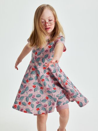 Polarn O. Pyret Kortärmad snurrklänning jordgubbar - 98 - barnkläder - pink