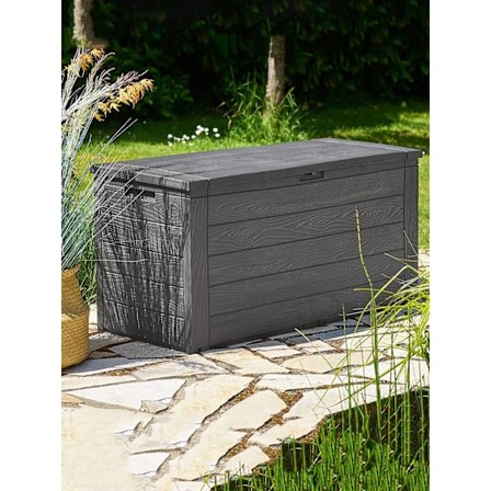 Förvaringslåda för trädgården, antracit, 280 l, 116 x 43 x 55 cm