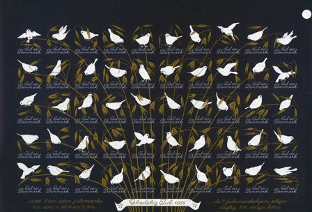 Danmark - Julemærkeark 1955 - Utakket - Ufoldet