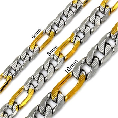 Halskæde i rustfrit stål 10mm 60cm