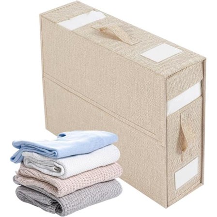 Sänglakan Organizer, Fällbar Garderobsarrangör och Förvaring med 2 Visuella Fönster - Lakan Organizer