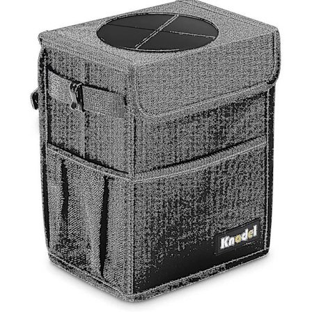 Bil søppelbøtte, vanntett bil søppelbøtte, bil søppelpose med lokk, lekkasjesikker bil søppelbøtte, bil søppel henger (Medium, Svart)