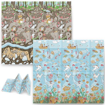 Sammenfoldelig legemåtte 200x180x1 cm Nukido NK-340 Hav og land