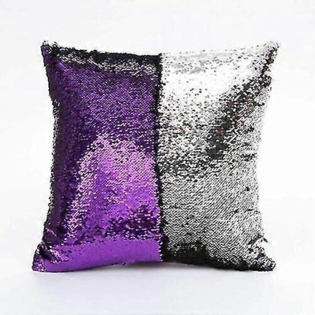 Vendbar Skinnende Farveskift Havfrue Paillet Pude Betræk Pyntepude Betræk 4040cm