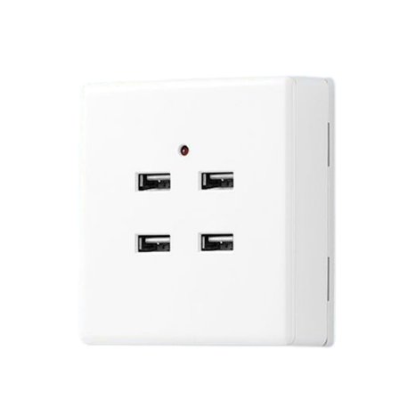 USB Vægstik Oplader 2 Port/4 Port Hurtig Opladningspanel til Hjemmekontor Hotel