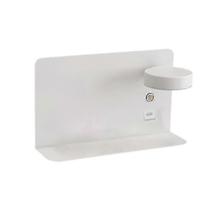 Vegglamper til nattbord med USB-port og hylle, moderne vegglamper for hotell, stue, korridor og restaurant (FMY)