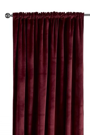 Cellbes of Sweden - Gardinlängd sammet 2-pack - vinröd - - 140 x 220 cm