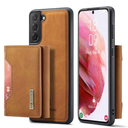 DG.MING 2 in 1 Magnetic Card Slot Case Samsung Galaxy S23 Cognac