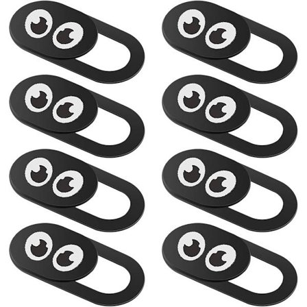 8-delt webcam slider cover sæt, linse slider cover til at beskytte privatliv og sikkerhed, egnet til stationære computere og tablets.
