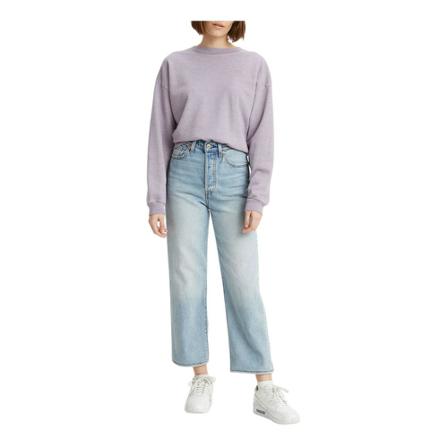 Levi's, Ribcage Straight Ankle Middle Road Jeans Blauw, Dames, Maat:W26 L27,Katoen