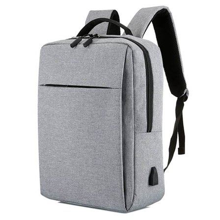 Resväska för bärbar dator med USB-laddningsport (grå 17,3 tum)