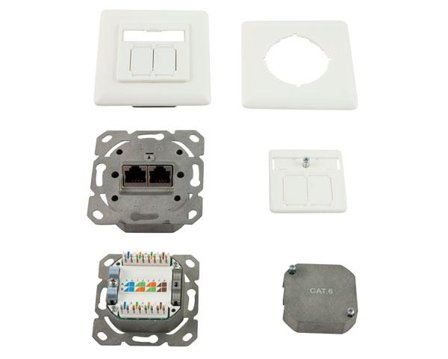 SYNERGY Dosen TP,UP, 2-fach, CAT6, 250Mhz, Reinweiss, Synergy 21,