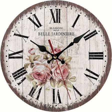 Stille Digital Veggklokke med Romertall, 12 Tommer, Stille Kvarts Klokke, Ingen Tikking, Batteridrevet, Rund