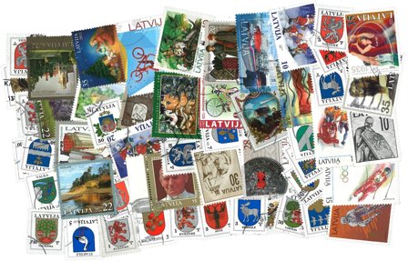 Letland - Frimærkepakke - 50 forskellige stemplede frimærker