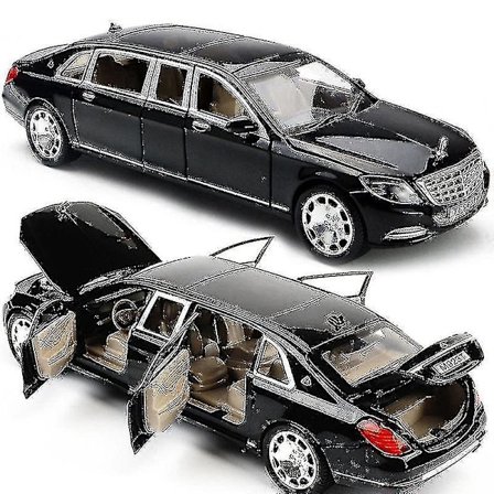 1:24 Lekebil S650 Limousine Diecast Metallmodellbil Ny Svart Lekebil [db]