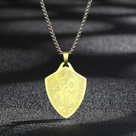 Sankt Georg Hängehalsband för Män Kvinnor Krigare St Georg S Draken Totem Medaljong Charm Halskedja Amulet Smycken-WELLNGS