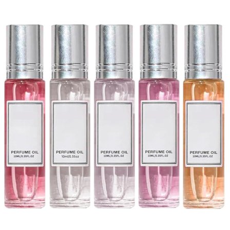5 stk. feromonparfymer for kvinner, 10 ml roll-on feromonparfymeolje, naturlig formel, langvarig duft, hjemmedekorasjon