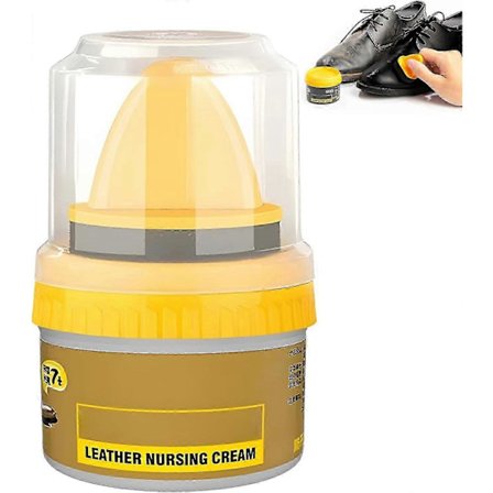 Läderreparationskräm Flytande Skokräm, Anti-Spricka Lanolin Skovårdskräm med Svampapplikator, Skyddar Läder från Skråmor och Repor