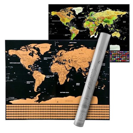 Scratch Map / Verdenskart - 82 x 59 cm