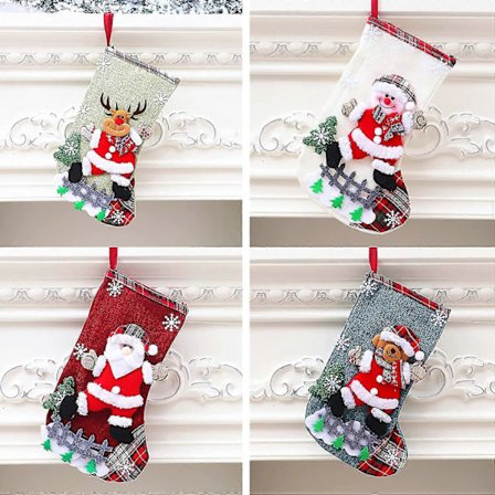 Juldekorationer/stort julstolsöverdrag/julens dagliga förnödenheter/stor julstrumpa i linne för godis