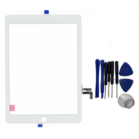 Frontglass-erstatning for iPad 5 Air 9,7 tommer, berøringsskjerm-digitaliserer med reparasjonsverktøysett og forhåndsinstallert lim, fullt funksjonell