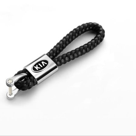 Kia-avaimenperä punotusta nahasta Musta Yksi koko