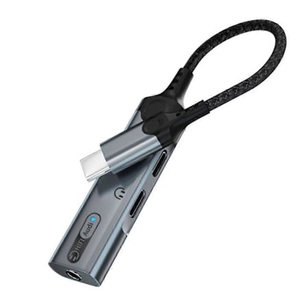 USB C -äänisovitin PD60W pikalatausjakaja tyyppi C - 3,5 mm:n kuulokeliitäntään, kaksoisportti