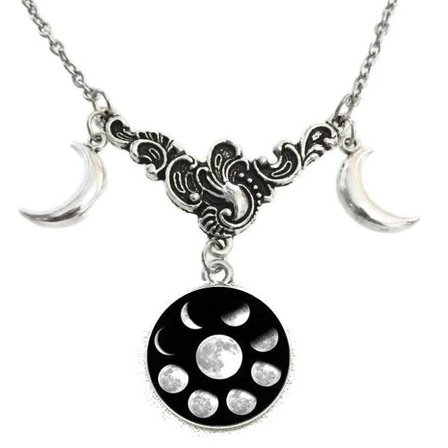 Choker Halvmåne Fullmåne Månfas Halsband Triple Moon Wicca