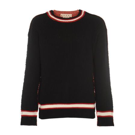 Marni, Round-neck Knitwear Zwart, Heren, Maat:L