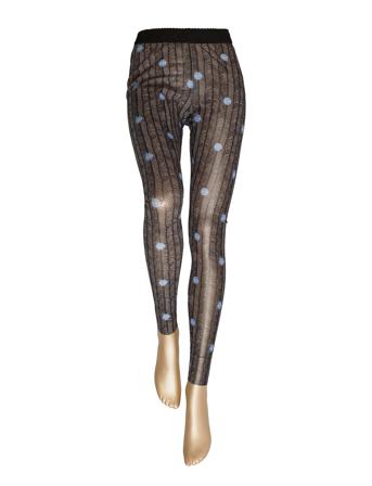 Mesh Leggings In Sprout Print Black Coster Copenhagen